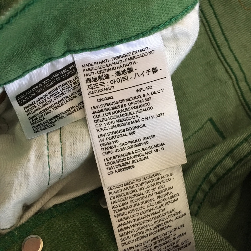 SOLD Levis 501 green button fly jeans 36 x 32 men - Picture 7 of 8